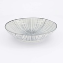 Nippon Black Pasta Plate 21x5.2cm Lines YW-5810/G 3/36