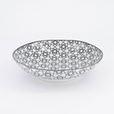 Nippon Black Pasta Plate 21x5.2cm Stripe YW-5810/D 3/36