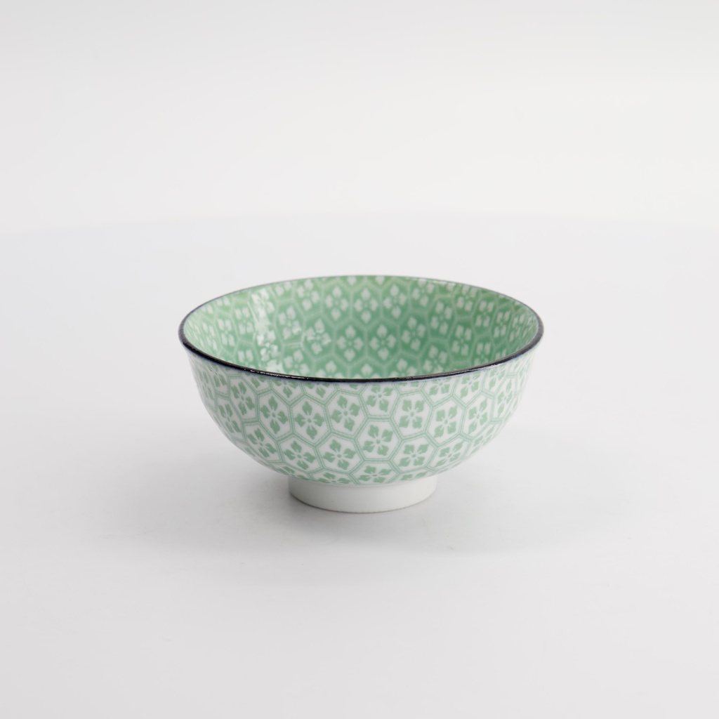 Mixed Bowls Rice Bowl 11.3x5.2cm 250ml Green Hexagon YW-5020/5  12/96