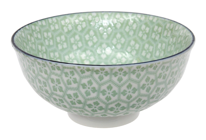 Mixed Bowls Rice Bowl 11.3x5.2cm 250ml Green Hexagon YW-5020/5  12/96
