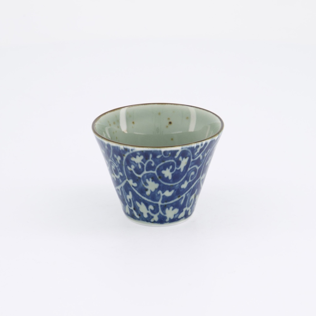 Mashiko Espresso Cup Karakusa 7.5x5.3cm Blue 34017 12/192