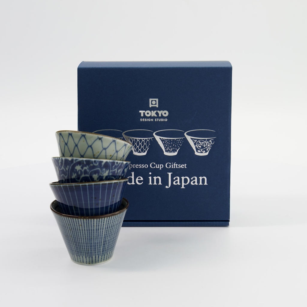 Mashiko Cup Giftset 4pcs 7.5x5.3cm Blue 34020 1/30