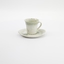 Mino Craft Cup/Saucer set  8.5x7.7cm+13cm Fuki Oribe Green 34055 1/36 