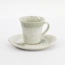 Mino Craft Cup/Saucer set  8.5x7.7cm+13cm Fuki Oribe Green 34055 1/36 