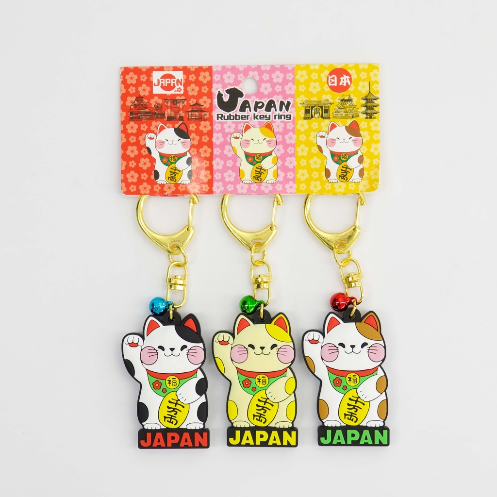 Keychain Japan Lucky Cat 3pcs 34114 1/10