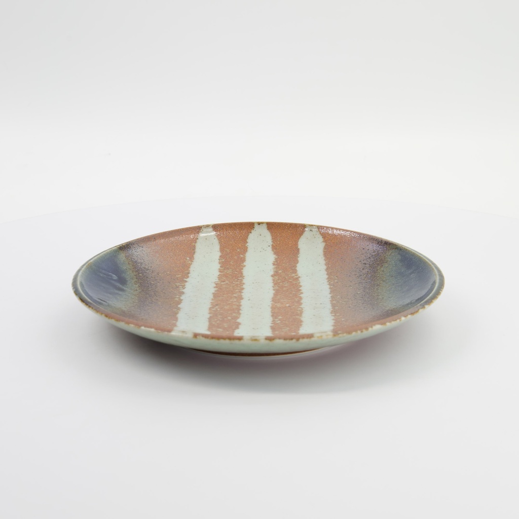 Aka-cha Suisho Plate 26x3.4cm Brown 34250 4/24 