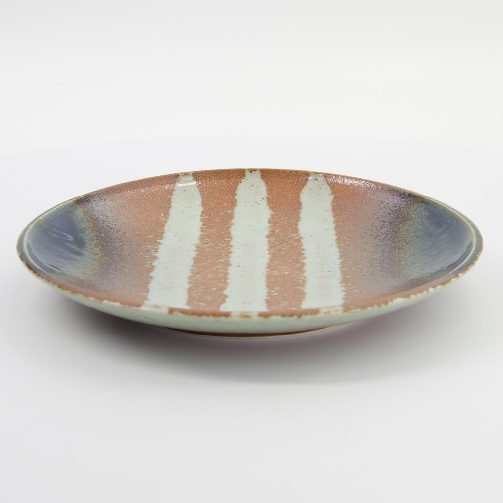 Aka-cha Suisho Plate 26x3.4cm Brown 34250 4/24 