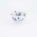 Kawaii Hananeko Cat Rice Bowl 12x6.5cm Blue 61692 6/48