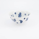 Kawaii Hananeko Cat Tayo Bowl 15x7cm Blue 61693 6/48