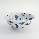 Kawaii Hananeko Cat Ramen Bowl 19.8x7.5cm Blue 61695 4/32 