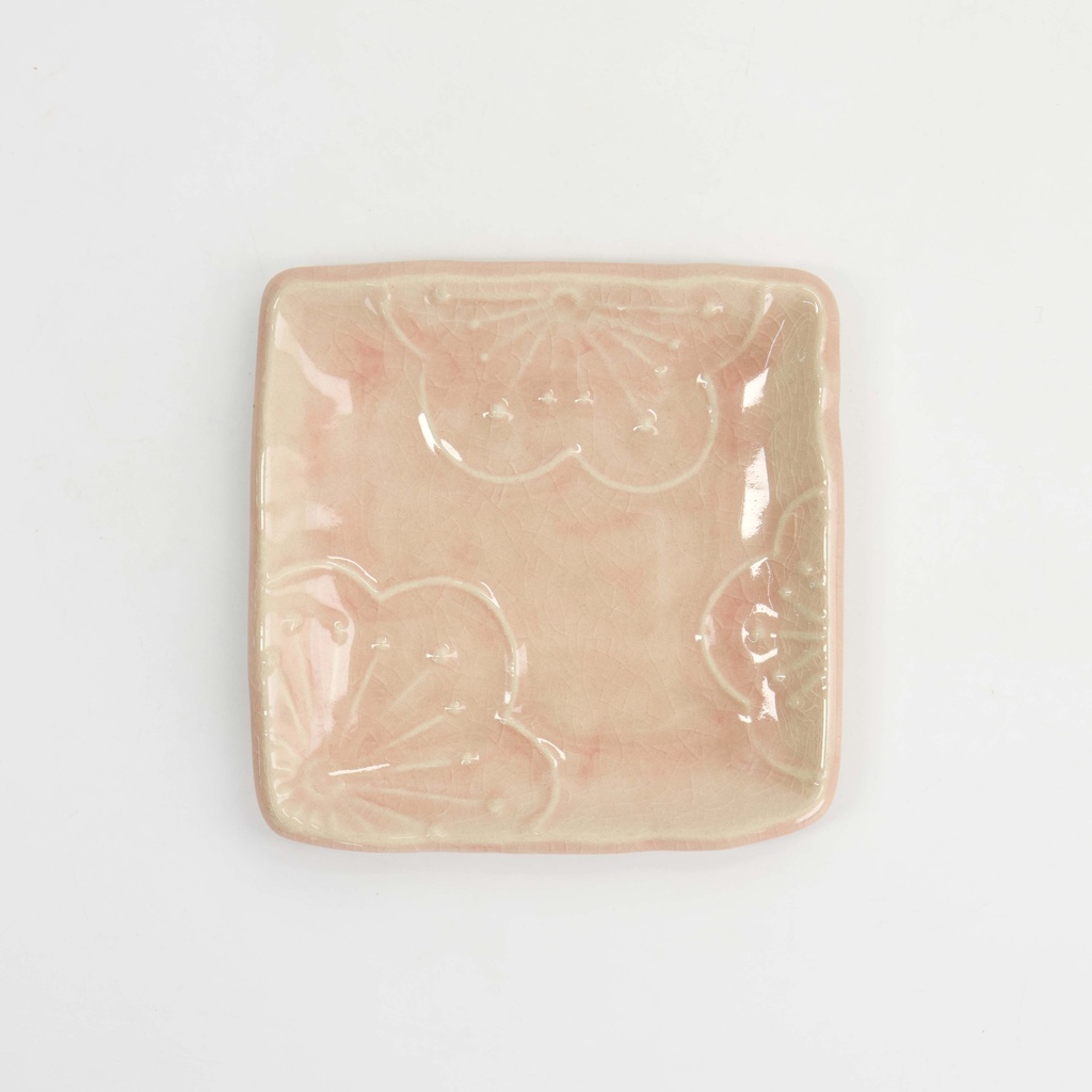 Ume Square Plate 12.5cm Pink 34315 12/144