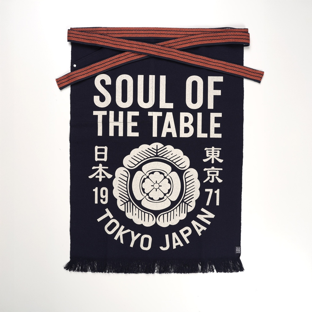 Maekake Apron Sakura Navy 67x47cm Cotton (N)