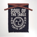 Maekake Apron Kamon Navy 67x47cm Cotton (N)