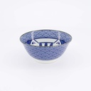 Kawaii Lucky Cat Neko Tayo Bowl 15x7cm 550ml Seikaiha-Neko Blue 6/48