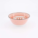 Kawaii Lucky Cat Neko Tayo Bowl 15x7cm 550ml Seikaiha-Neko Red 6/48