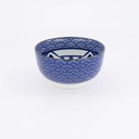 Kawaii Lucky Cat Neko Bowl 13x7cm Seikaiha-Neko Blue 6/48