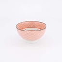 Kawaii Lucky Cat Neko Rice Bowl 12x6.3cm Seikaiha-Neko Red 6/72