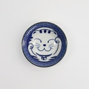 Kawaii Lucky Cat Neko Sauce Dish 11.5x4cm Seikaiha-Neko Blue 12/144