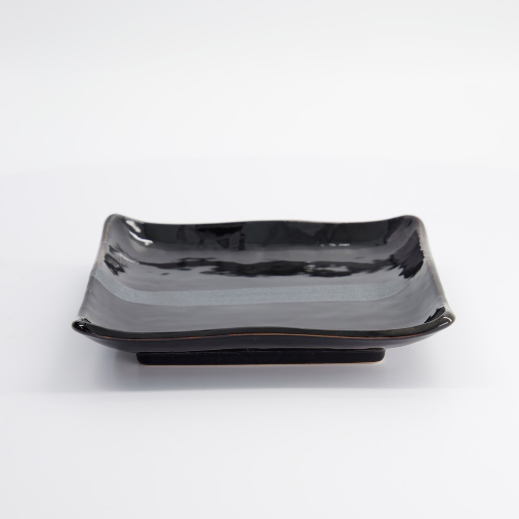 Black Silver Brush Plate 18x18cm Black/Silver OR27/B 3/36