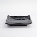 Black Silver Brush Plate 18x18cm Black/Silver OR27/B 3/36