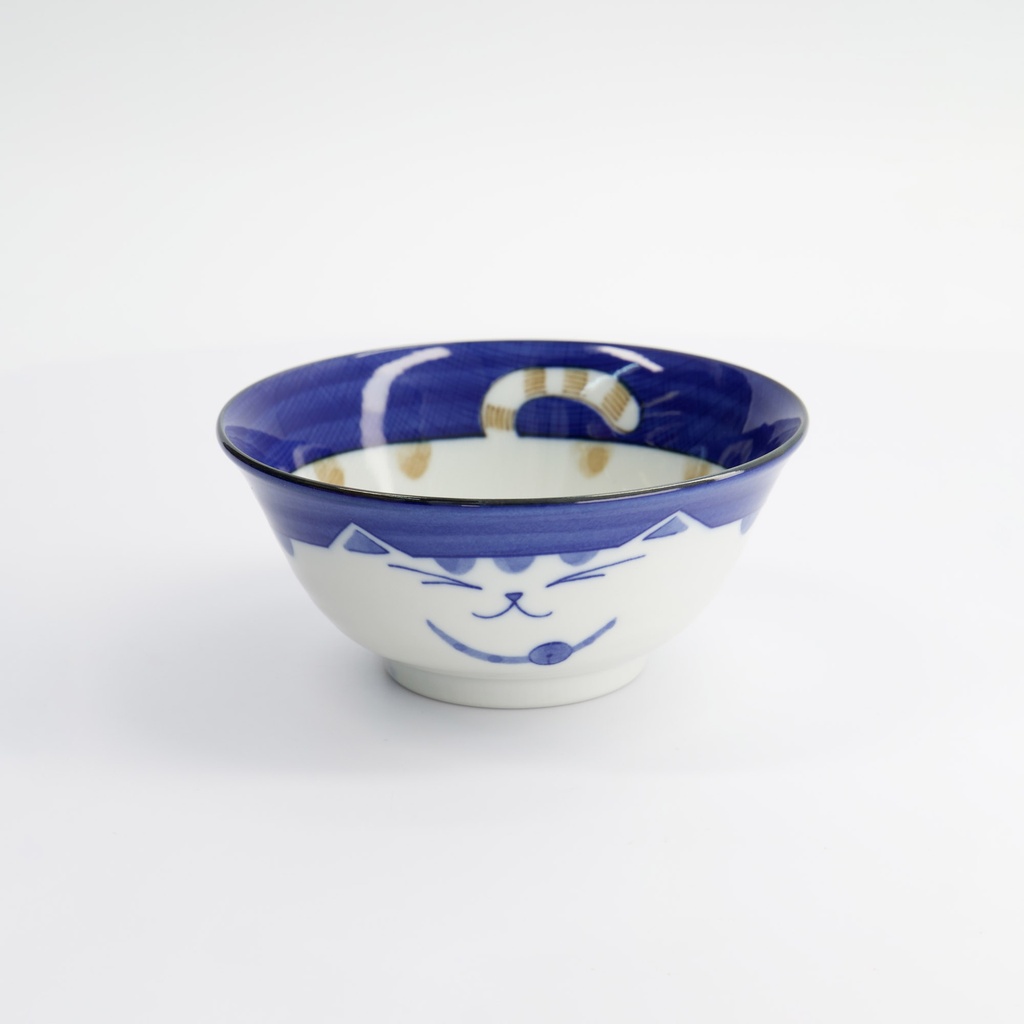 Kawaii Cat Neko Tayo Bowl 15x7cm 500ml Blue KY56/78 6/48