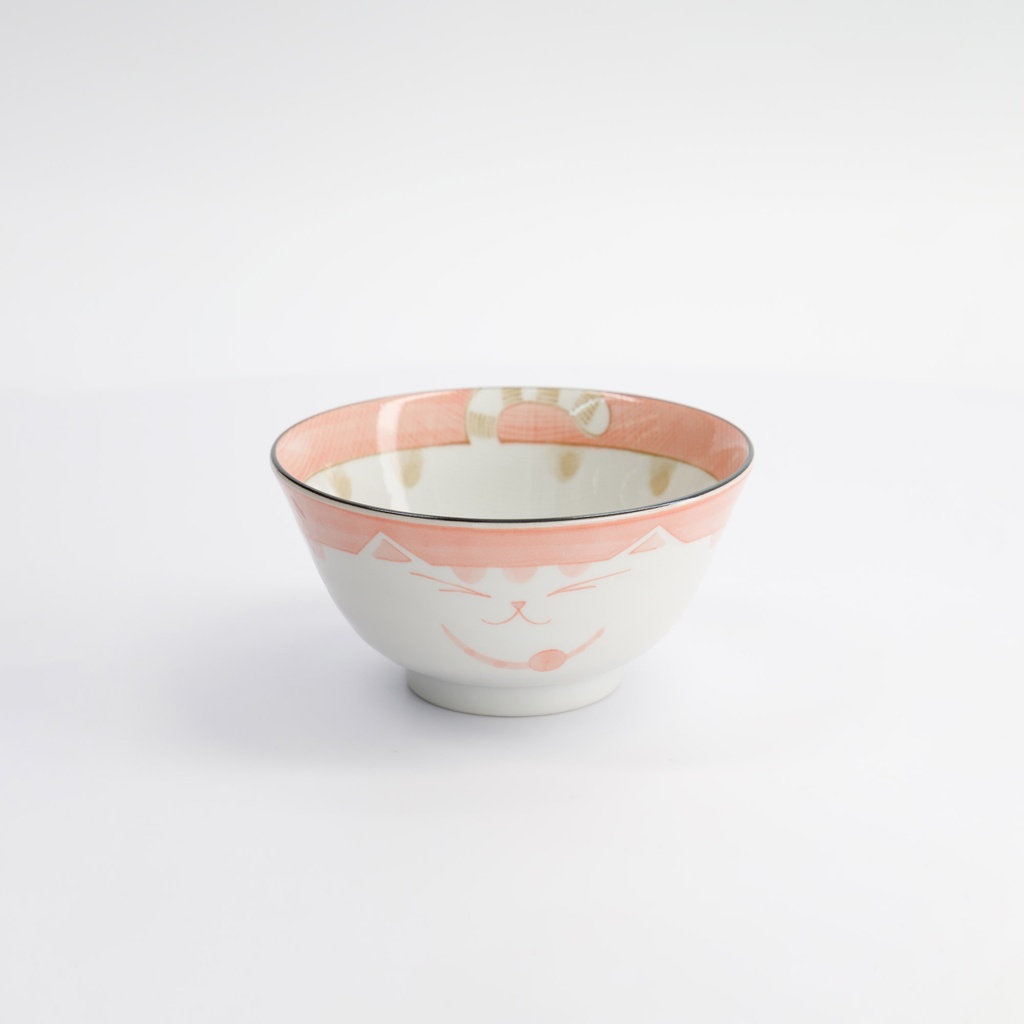 Kawaii Cat Neko Tayo Bowl 13x6.6cm 300ml Pink KY55/79 6/48