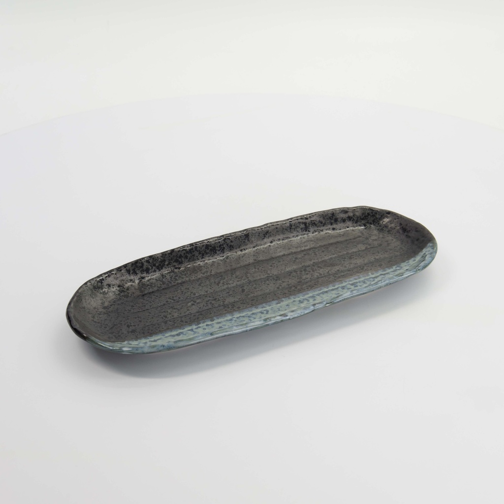 Mino Craft Rectangular Plate 28x11.3cm Black/Grey 5/40