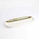 Mino Craft Rectangular Plate 28x11.3cm White/Brown 5/40