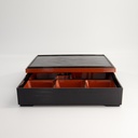 Lacquerware Bento Box 30x24cm Bk/Rd WZ12/L 1/20