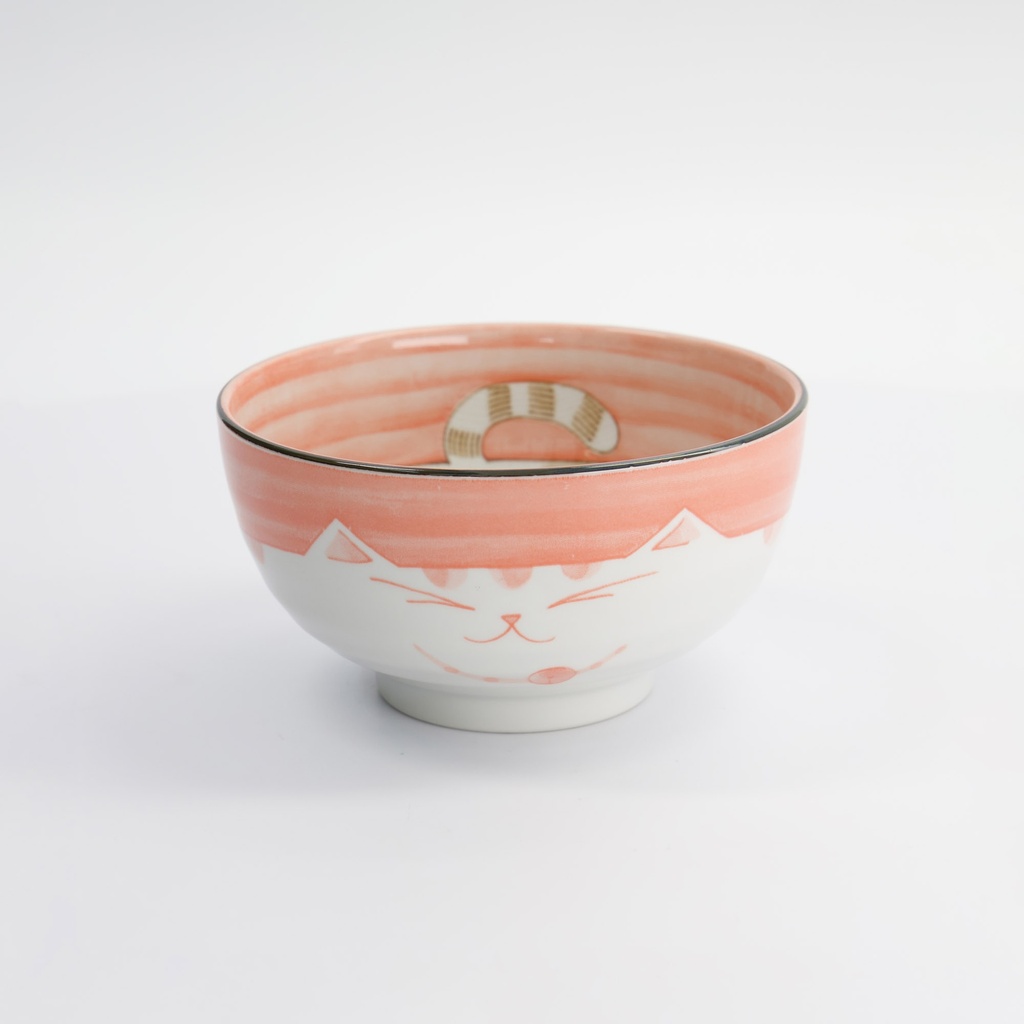 Kawaii Bowl Cat Neko 15.7x8.5cm 800ml Pink HY56/P 5/40