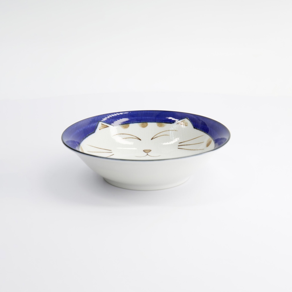 Kawaii Bowl Cat Neko 16.5cm 450ml Blue HY567/B 10/80