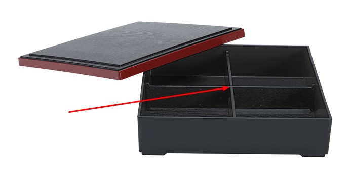 Lacquerware Bento Box Cross ONLY 23x23cm Black WZ95/3