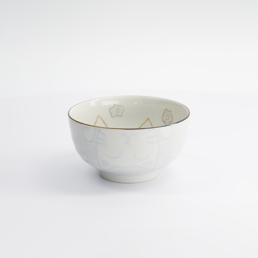 Kawaii Cat Neko Tayo Bowl 12.7x7cm 300ml Blue HE55/B (P) 5/60