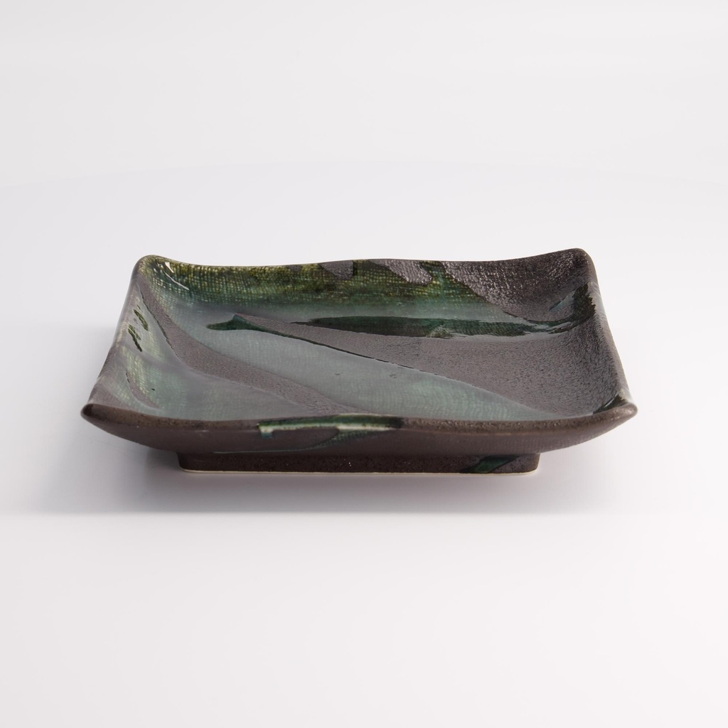 Mino Craft Square Plate 18x18cm Green/Grey  MS-6352 3/36