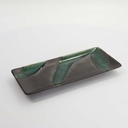 Mino Craft Rectangular Plate 28.5x12.5cm Green/Grey MS-6353 4/32