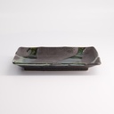 Mino Craft Rectangular Plate 21x13cm Green/Grey MS-6354 6/48