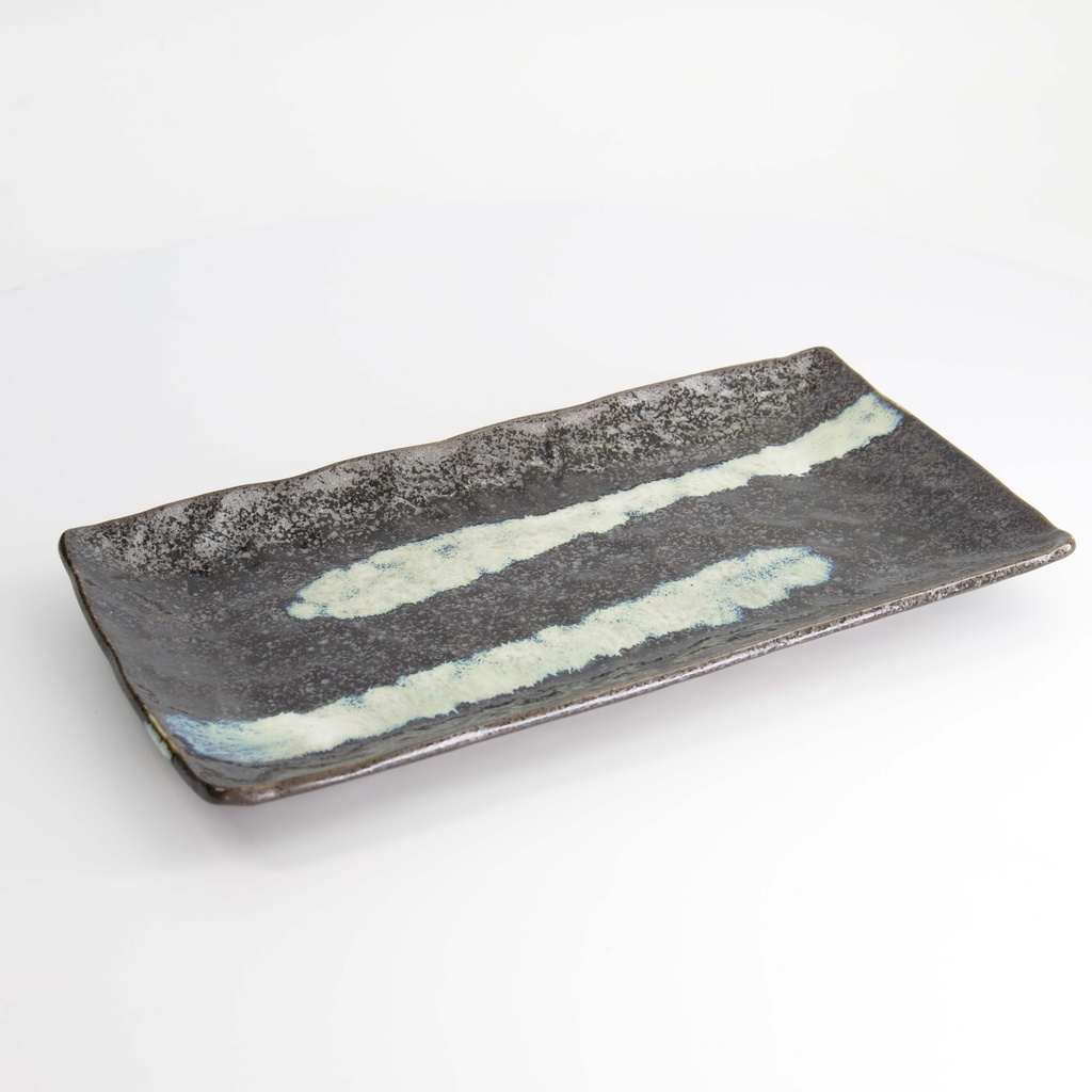 Mino Craft Rectangular Plate 31x17cm Black  4/24