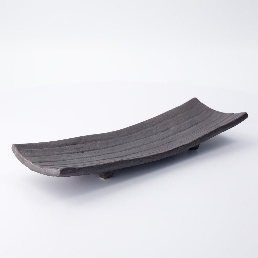 Mino Craft Rectangular Plate 31.5x10cm Black  6/36