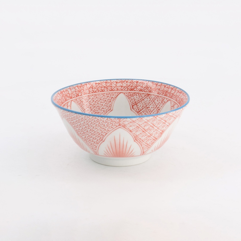 Lily Flower Tayo Bowl 14.8x6.8 550ml Red HB-3625/A 6/48