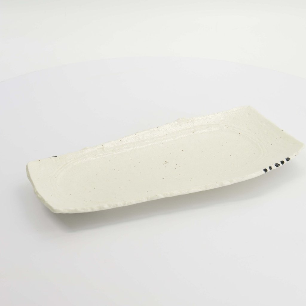 Mino Craft Rectangular Plate 32.4x16cm White 3/24