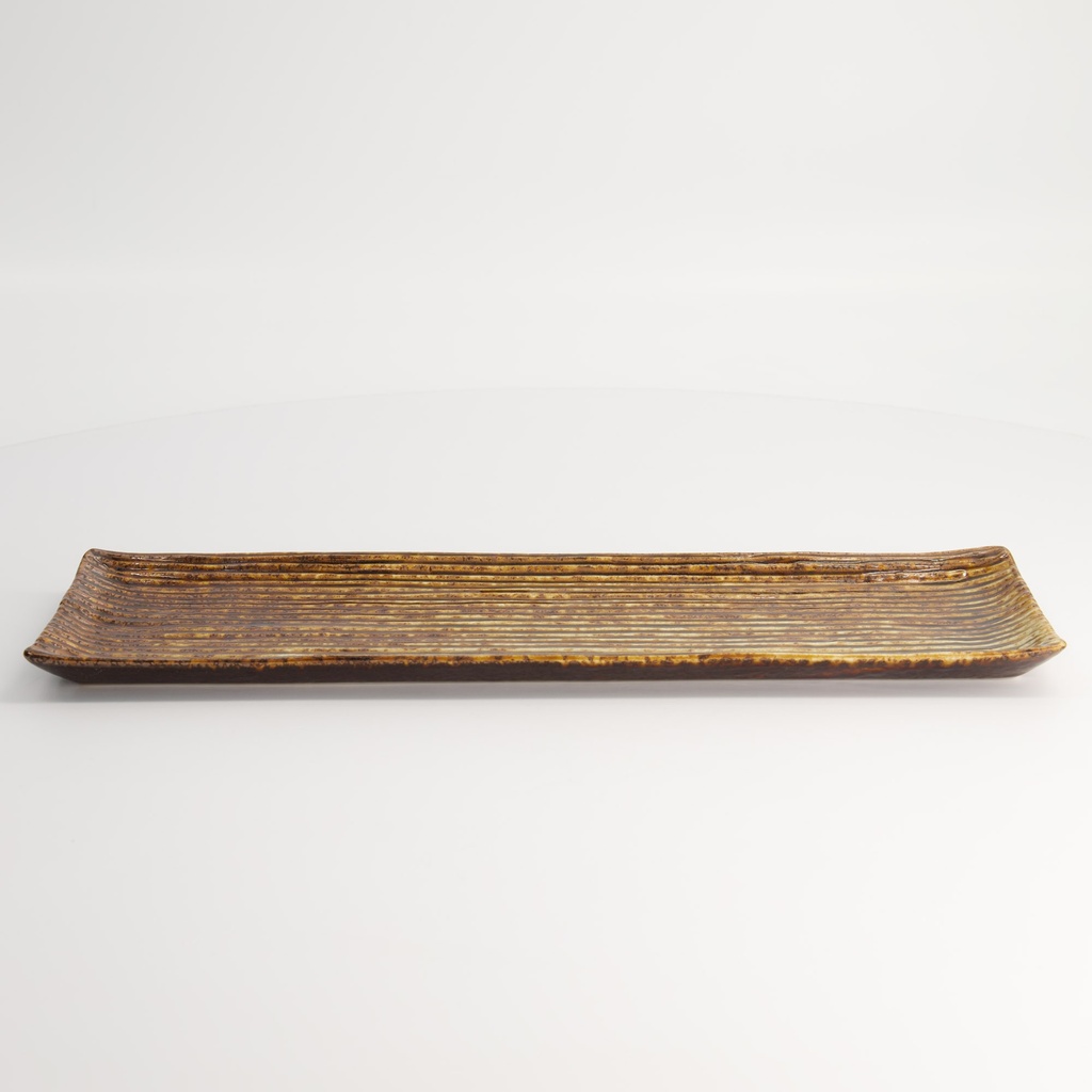Mino Craft Rectangular Plate 33.2x10.5cm Brown  5/40