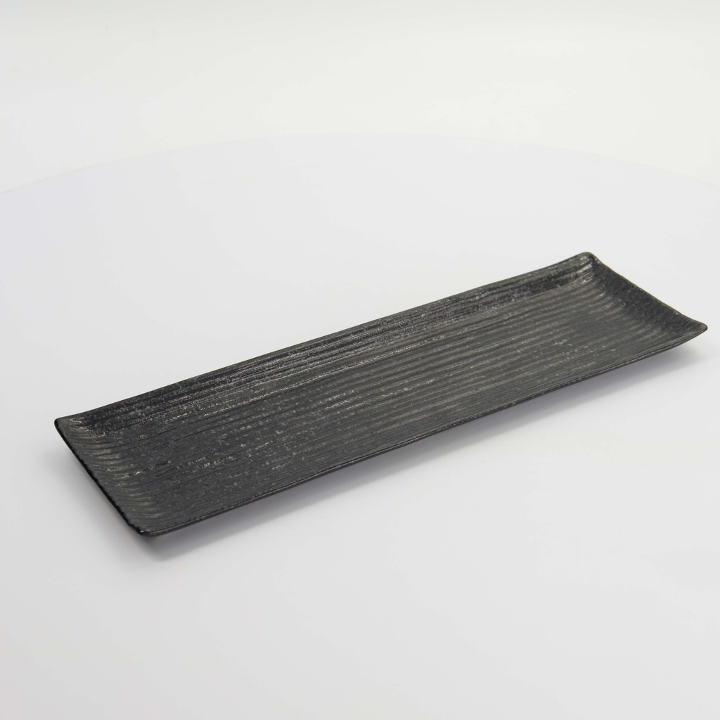 Mino Craft Rectangular Plate 33.2x10.5cm Black  5/40