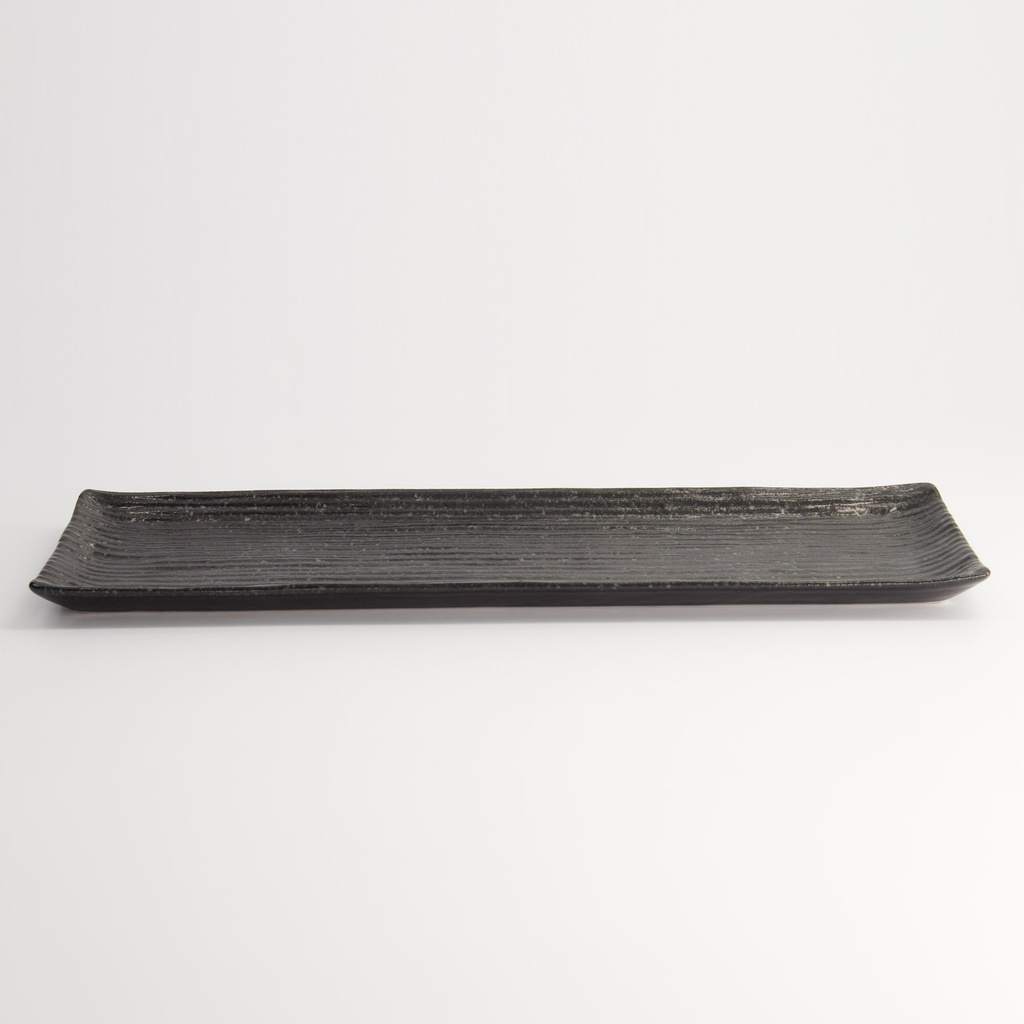Mino Craft Rectangular Plate 33.2x10.5cm Black  5/40