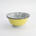 Mixed Bowls Dot Sakura 14.8x6.8cm 500ml Black/Yellow HB-7101/D 6/48