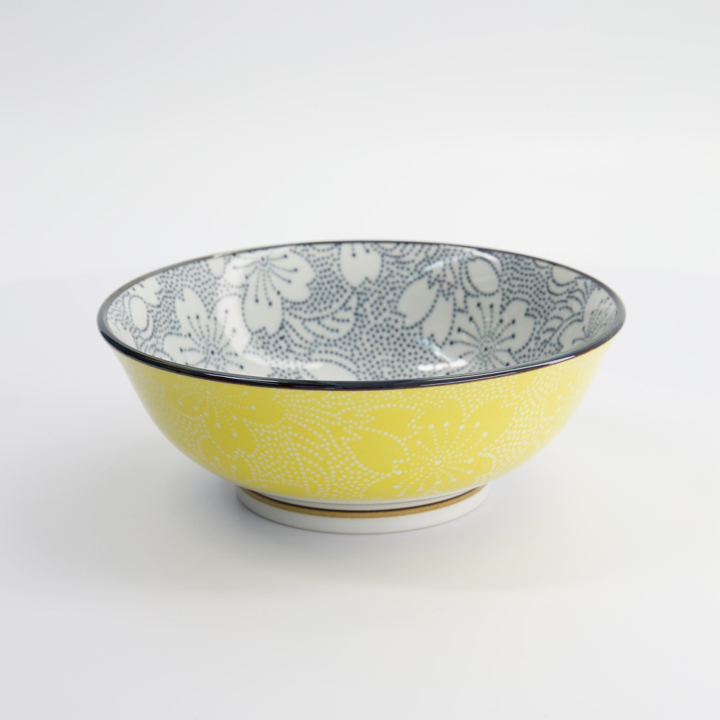 Mixed Bowls Ramen Sakura 19.7x7cm 1000ml Black/Yellow HB-7102/D 4/32