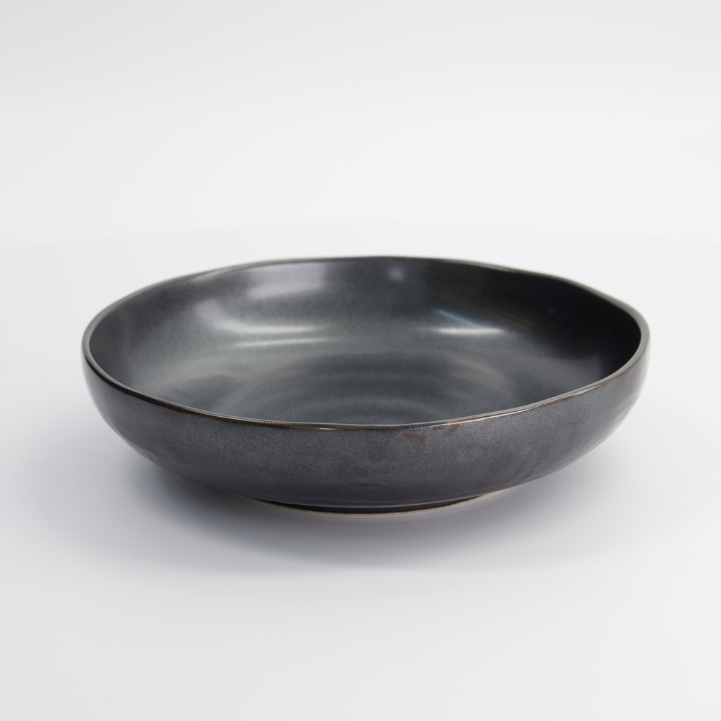 Tetsu Kessho Black Shallow Bowl 21x5cm 1000ml HB-7165 2/24