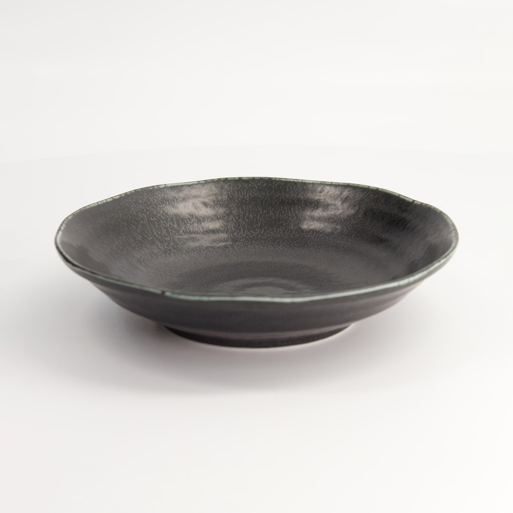 Onyx Noir Shallow Bowl 20.6x4.1cm 550ml YW-7214/BK 6/48