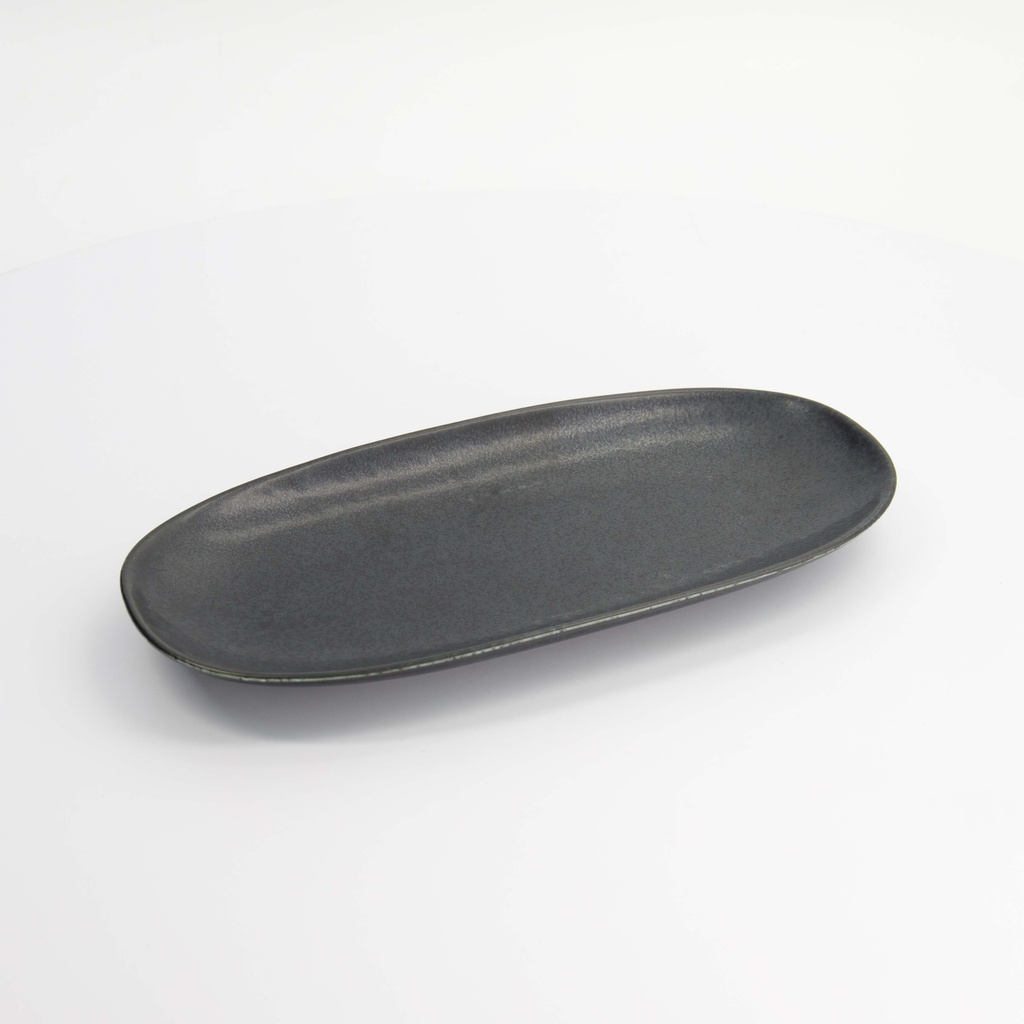 Onyx Noir Oval Plate 29x14.3x2.6cm 15547 6/48