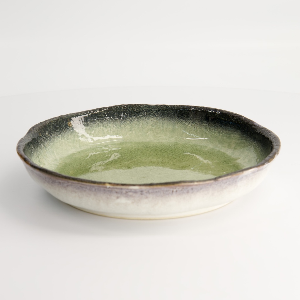 Yamasaku Organic Glassy Green Dish 21.8x4cm YW-5548 3/18