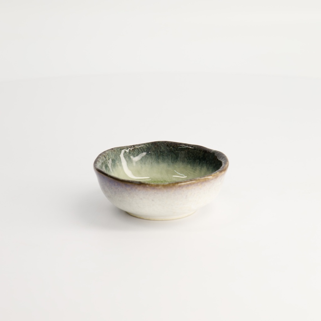 Yamasaku Organic Glassy Green Sauce Dish 8.3x3.1cm 100ml YW-5551 12/144